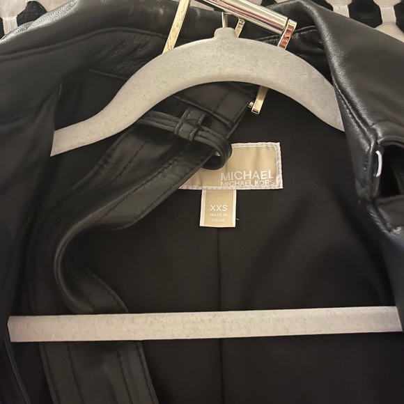 Michael Kors Leather Trench Coat Size XXS - Picture 3 of 7